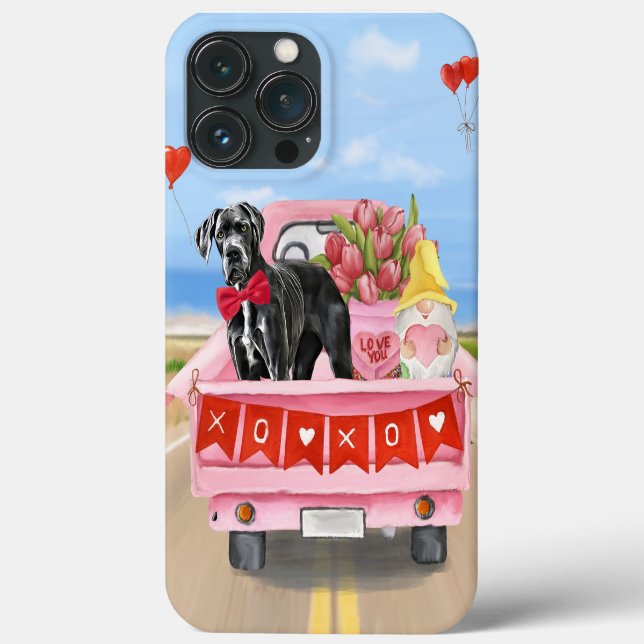 Coques Case-Mate iPhone Great Dane Chien Valentine's Day Truck (Verso)