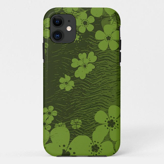 Coques Case-Mate iPhone Green floral (Dos)