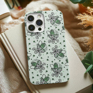 Coques iPhone 16 Pro Green Irish Vintage Baby Carriage Mère à être