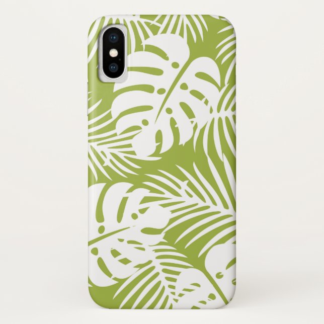 Coques Case-Mate iPhone Green Palm Feuille Rainforest Motif (Dos)