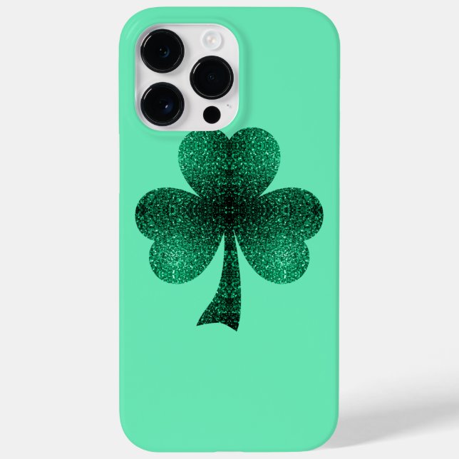 Coques Case-Mate iPhone Green Sparkles Shamrock St Patrick' Day turquoise (Verso)