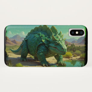 Case-Mate iPhone Case Green Stegosaurus and Desert Pool
