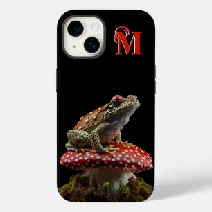 Coque Pour iPhone 14 Grenouille assise sur le champignon Cottagecore