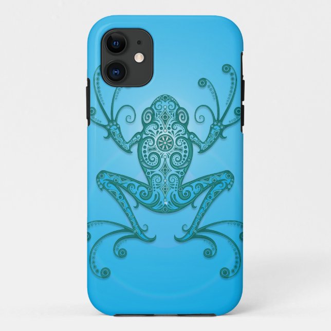 Coques Case-Mate iPhone Grenouille d'arbre bleu-clair complexe (Dos)