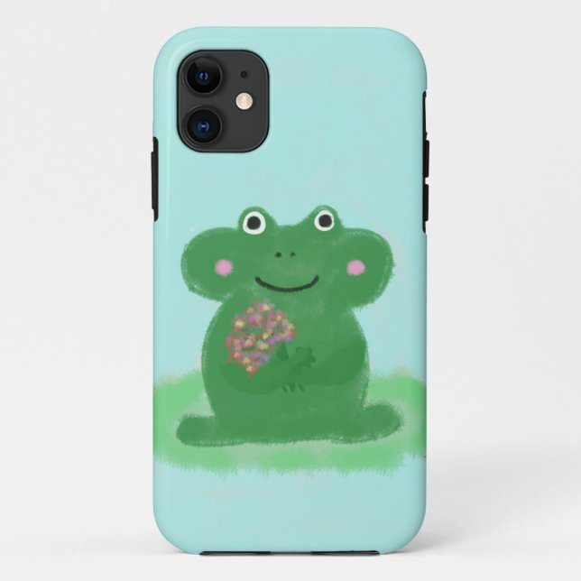 Coques Case-Mate iPhone grenouille verte aux fleurs (Dos)