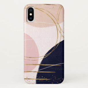 Case-Mate iPhone Case Grèves et cercles d'or modernes Conception rose m