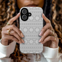Grey Fair Isle Sweat de Noël Motif