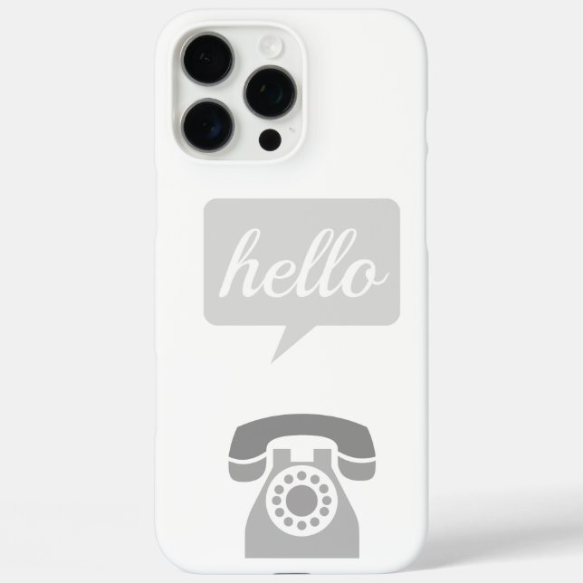 Coques Case-Mate iPhone Grey Retro Téléphone Bonjour (Verso)