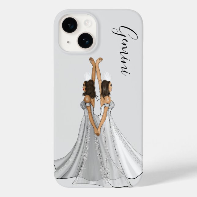 Coques Case-Mate iPhone Grey Zodiac Gemini Déesse Personnalisée (Verso)