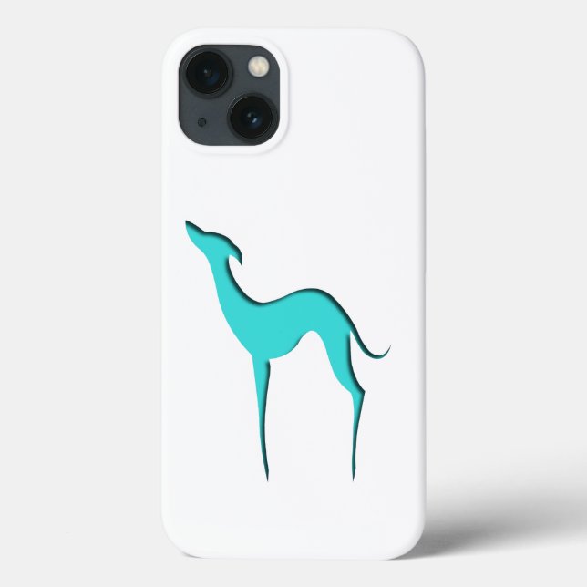 Coques Case-Mate iPhone Greyhound Whippet chien Turquoise élégante silhoue (Verso)