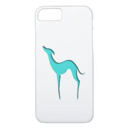 Case-Mate iPhone Case Greyhound Whippet élégante silhouette turquoise