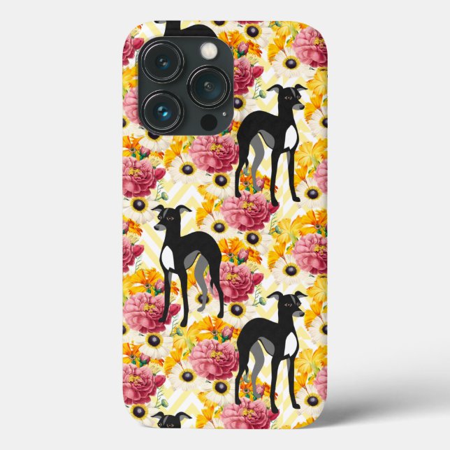 Coques Case-Mate iPhone Greyhounds ou Whippets italiens avec fleurs (Verso)