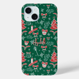 Coque Pour iPhone 15 Gribouillages dessinés à la main avec nom personna