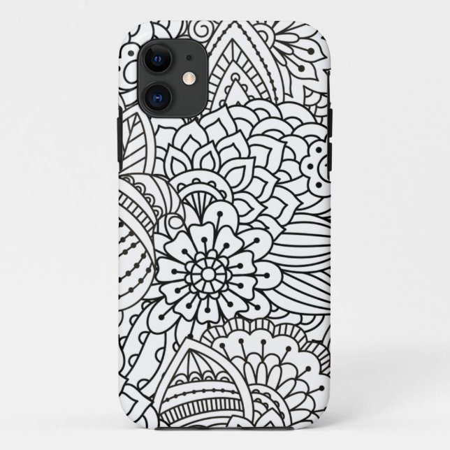 Coques Case-Mate iPhone Griffonnage de conception de fleur (Dos)
