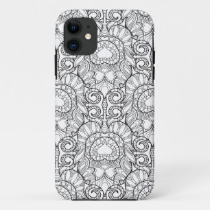 Coque iPhone 11 Griffonnage de motif de plume de paon