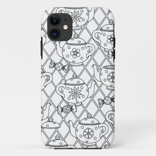 Coques Case-Mate iPhone Griffonnage de pot de thé (Dos)