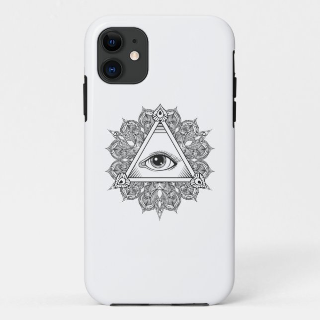 Coques Case-Mate iPhone Griffonnage de symbole de pyramide d'oeil (Dos)