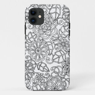 Coques Pour iPhone Griffonnage floral ethnique
