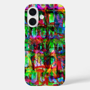 Coques iPhone 16 Grille Abstraite - Graphique à synthèse modulaire