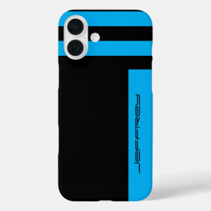 Coques iPhone 16 Plus Grille minimaliste noire, Nom, Simple