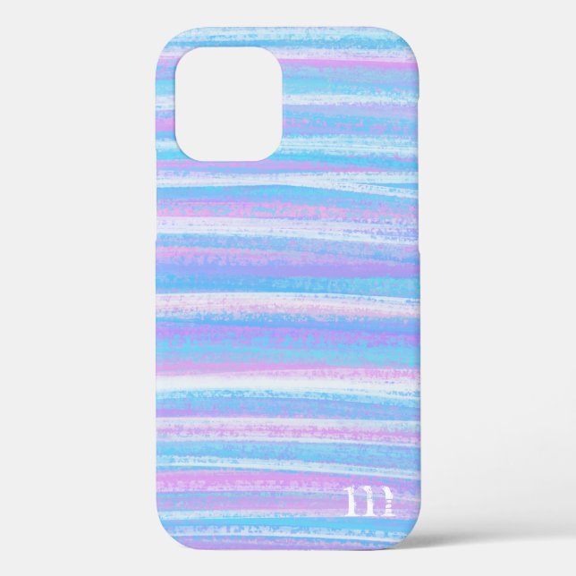 Coques Case-Mate iPhone Grilles Acryliques Peintes Turquoise Rose violet (Verso)