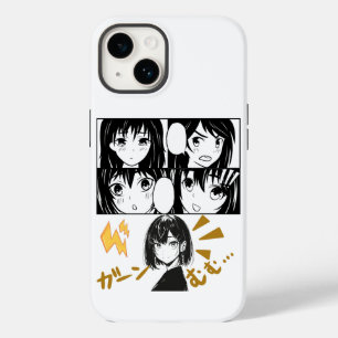 Coque Pour iPhone 14 Grilles d'Anime émotionnelles. Aucun groupe