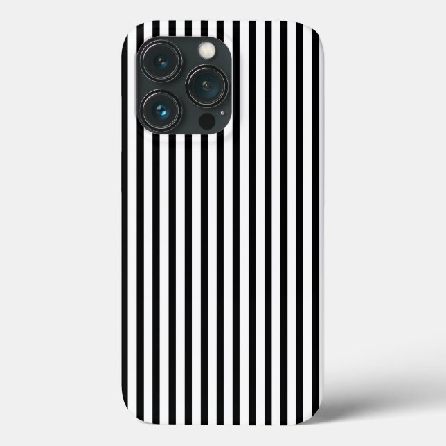 Coques Case-Mate iPhone Grilles verticales modernes en noir blanc mignon (Verso)