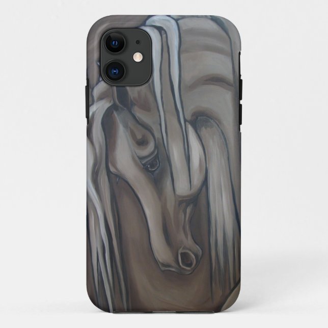 Coques Case-Mate iPhone Gris Arabe de cheval (Dos)