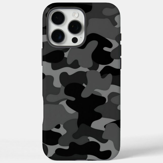 Coques Case-Mate iPhone Gris camouflage noir (Verso)