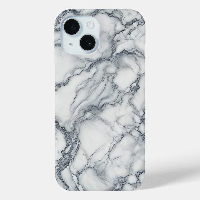 Coques Case-Mate iPhone Gris chic et aspect marbre blanc Glamour (Verso)