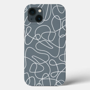 Case-Mate iPhone Case Gris moderne lignes ondulées Motif