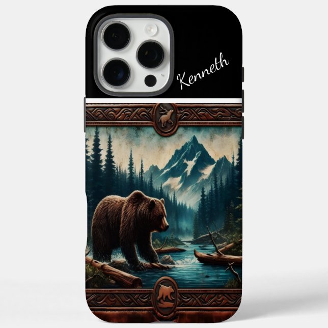 Coques Case-Mate iPhone Grizzly de ruisseau de montagne (Verso)