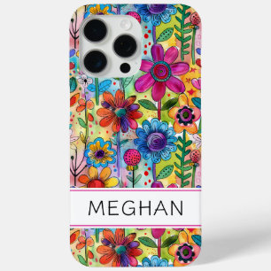 Coque iPhone 15 Pro Max Groovy Rétro Fleur Power Personnalisé