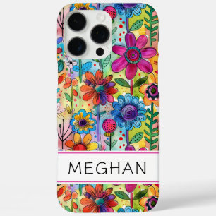 Coques iPhone 16 Pro Max Groovy Retro Flower Power Personnalisé