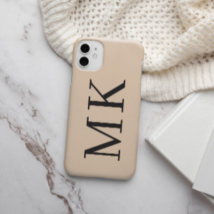 Case-Mate iPhone Case Gros Initiales Amande et Noir élégants
