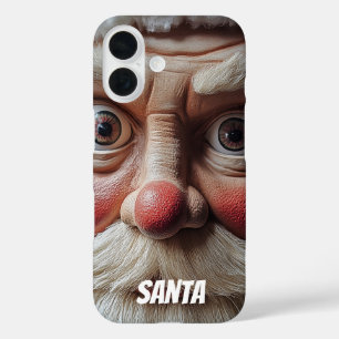 Coques iPhone 16 Gros plan sur l'expression surprenante de Père Noë