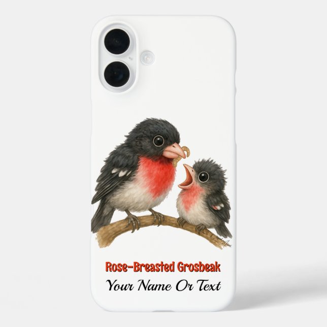 Coques Case-Mate iPhone Grosbeak à poitrine Rose étonnante (Verso)