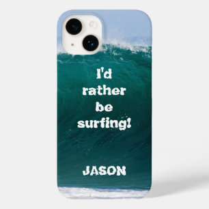 Coque Pour iPhone 14 Grosse vague Je préférerais surfer sur la couvertu