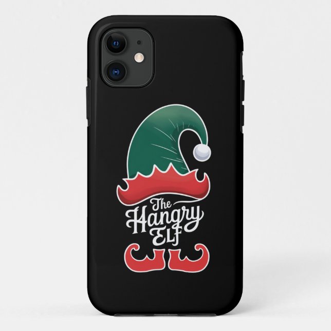 Coques Case-Mate iPhone Groupe de jumelage de famille Elf Hangry Noël (Dos)