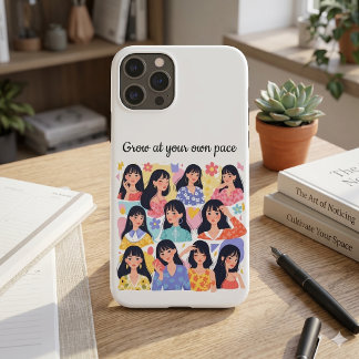 Case-Mate iPhone Case Grow At Your Own Pace Floral Women Portrait Sweats