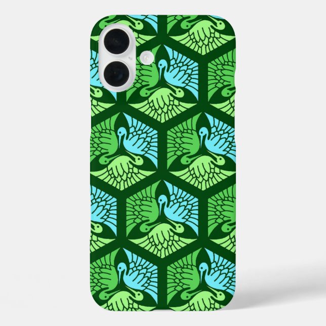 Coques Case-Mate iPhone Grues japonaises, Jade Green et Bleu clair (Verso)