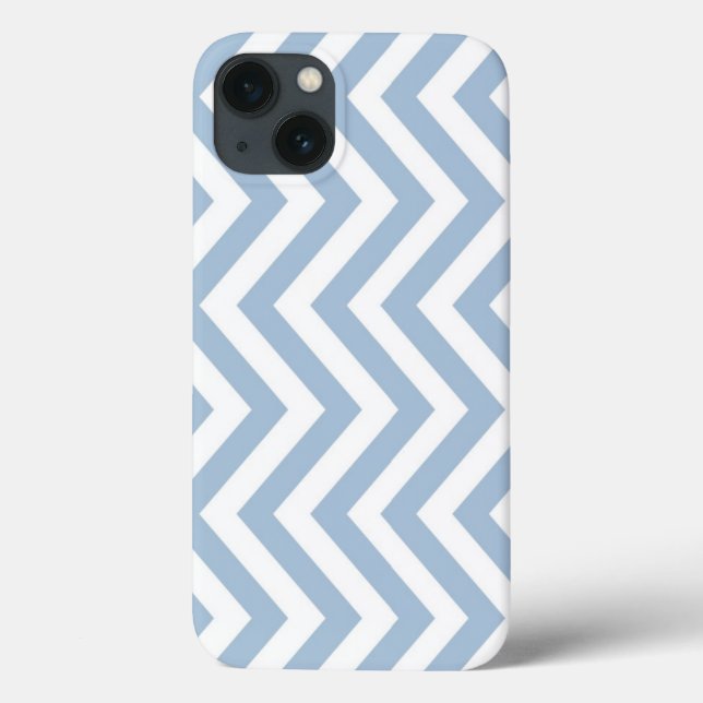 Coques Case-Mate iPhone Grunge bleu clair texturé Chevron (Verso)