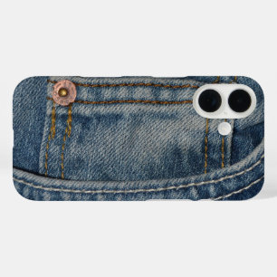 Coques iPhone 16 Grunge Jean Bleu