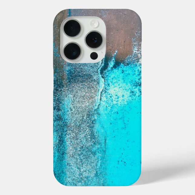 Coques Case-Mate iPhone Grunge Turquoise Texturé Abstrait (Verso)