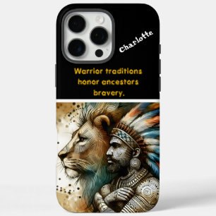 Coques iPhone 16 Pro Max Guerrier debout fièrement avec un lion