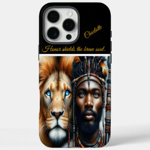 Coques iPhone 16 Pro Max Guerrier et lion s'unissent dans la force.