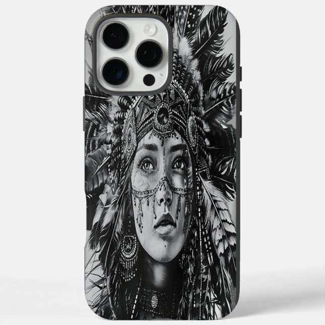 Coques Case-Mate iPhone Guerrier indien plumé (Verso)