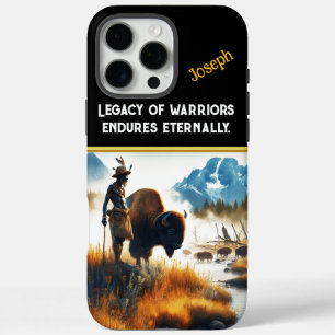 Coques iPhone 16 Pro Max Guerrier par rivière avec bison