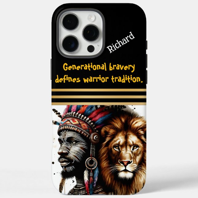 Coques Case-Mate iPhone Guerrier plumé avec un lion (Verso)