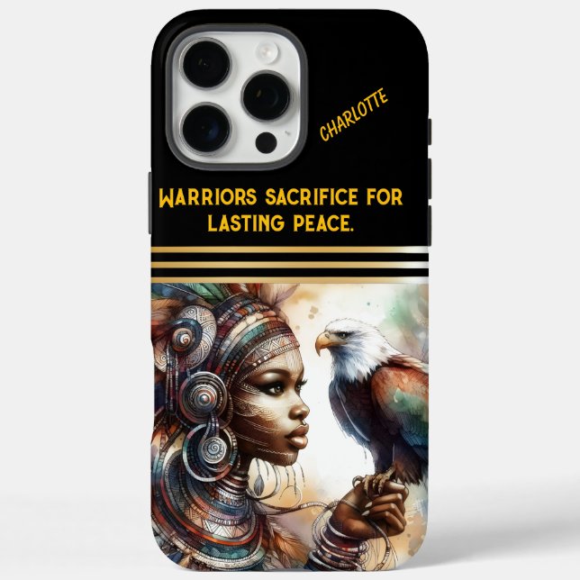 Coques Case-Mate iPhone Guerrier vêtu d'aigle reine de force (Verso)